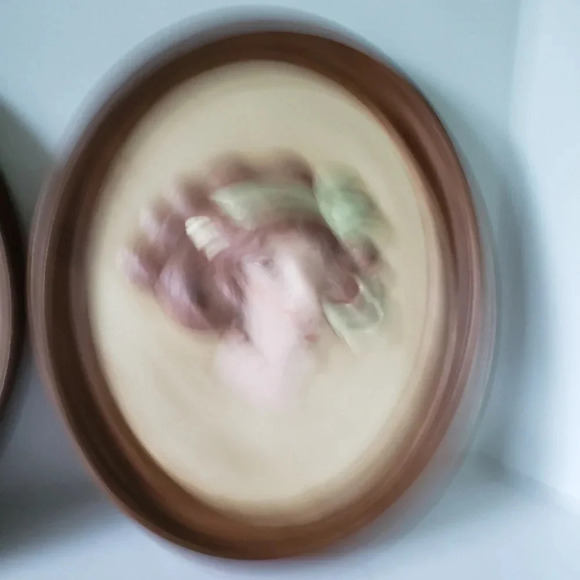 Vintage Set of 2 1975 Duncan Ceramics Cameo Lady Faces Wall Plaques. - Picture 5 of 12